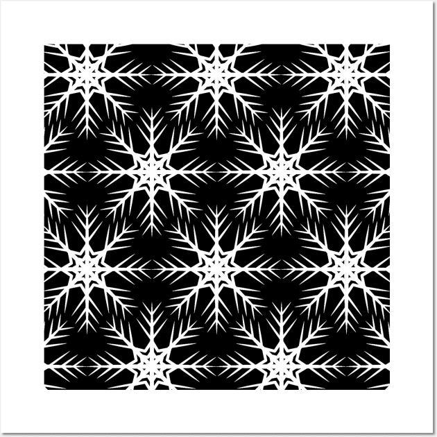 black and white snowflake pattern Wall Art by Spinkly